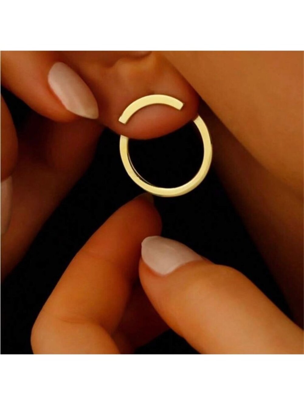 Gold Hoop Geometric Earrings